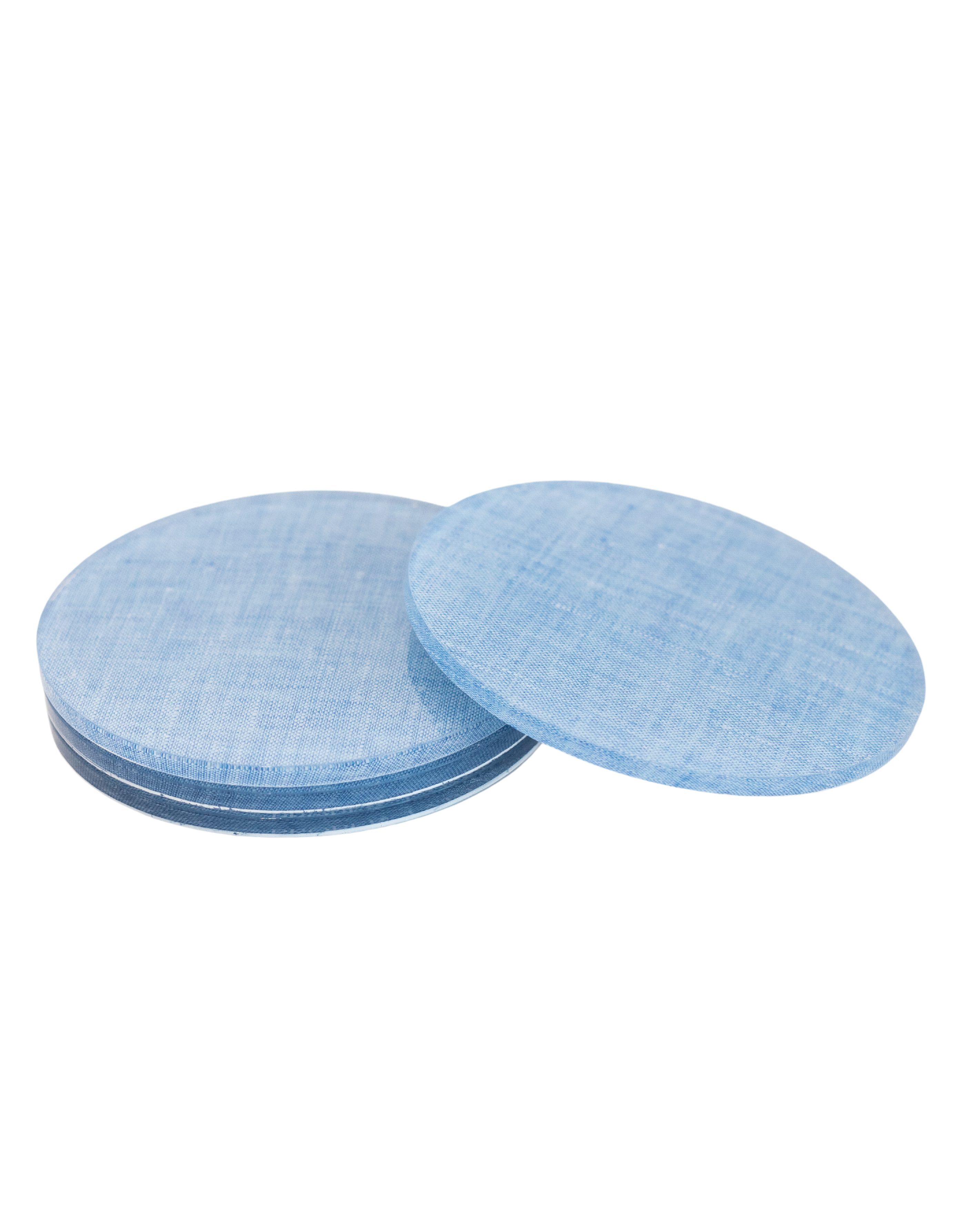 Campbell Blue Chambray Coaster Set