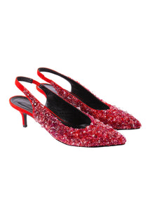 Embellished Susie Pumps in Red