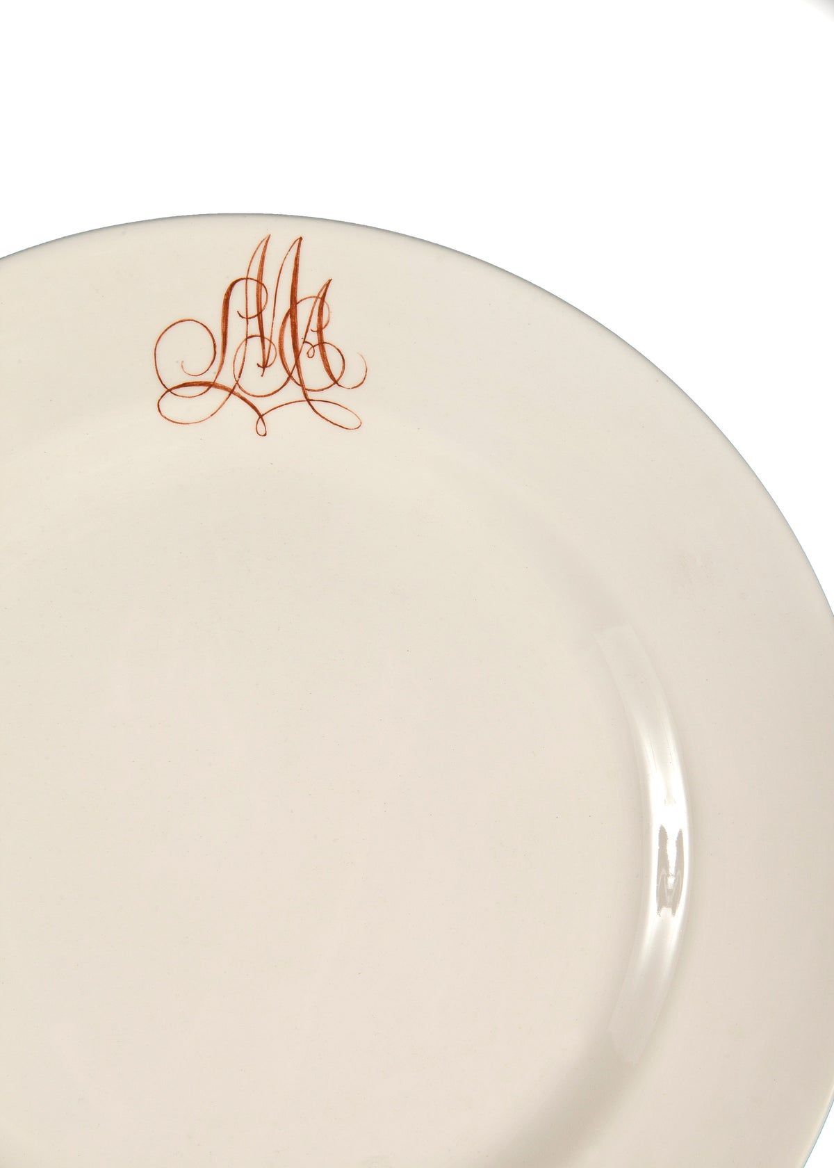 Bespoke Empire Plate with Interlaced Monogram, Set of 12