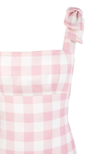 La Palma Dress in Pink Gingham