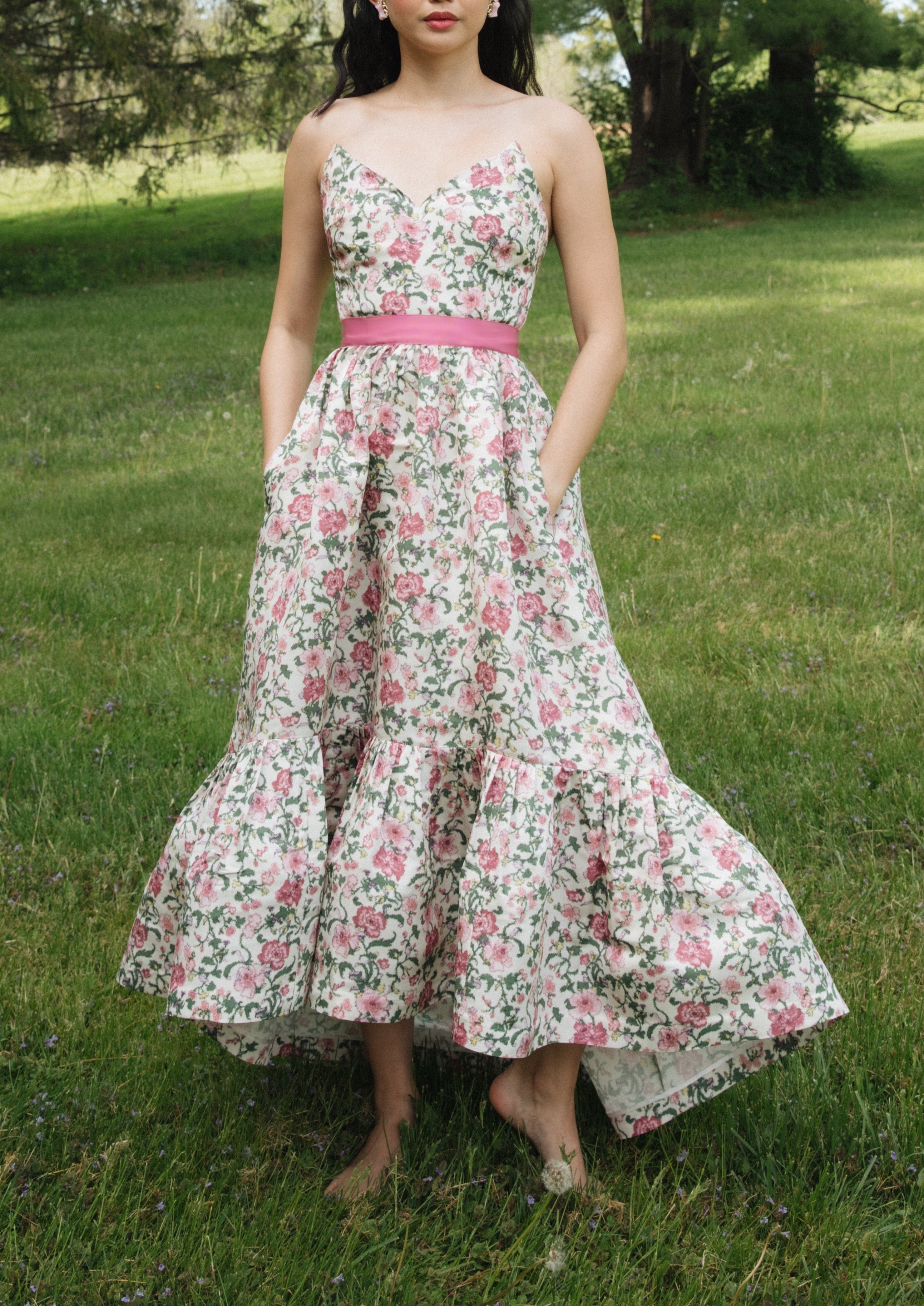 Leah Dress in Pink and Green Tigerlily