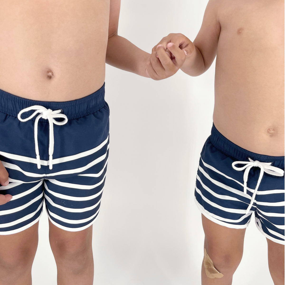 Boys Navy Breton Stripe Boardie