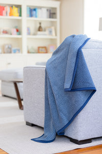 Harborview Herringbone Navy Original Blanket