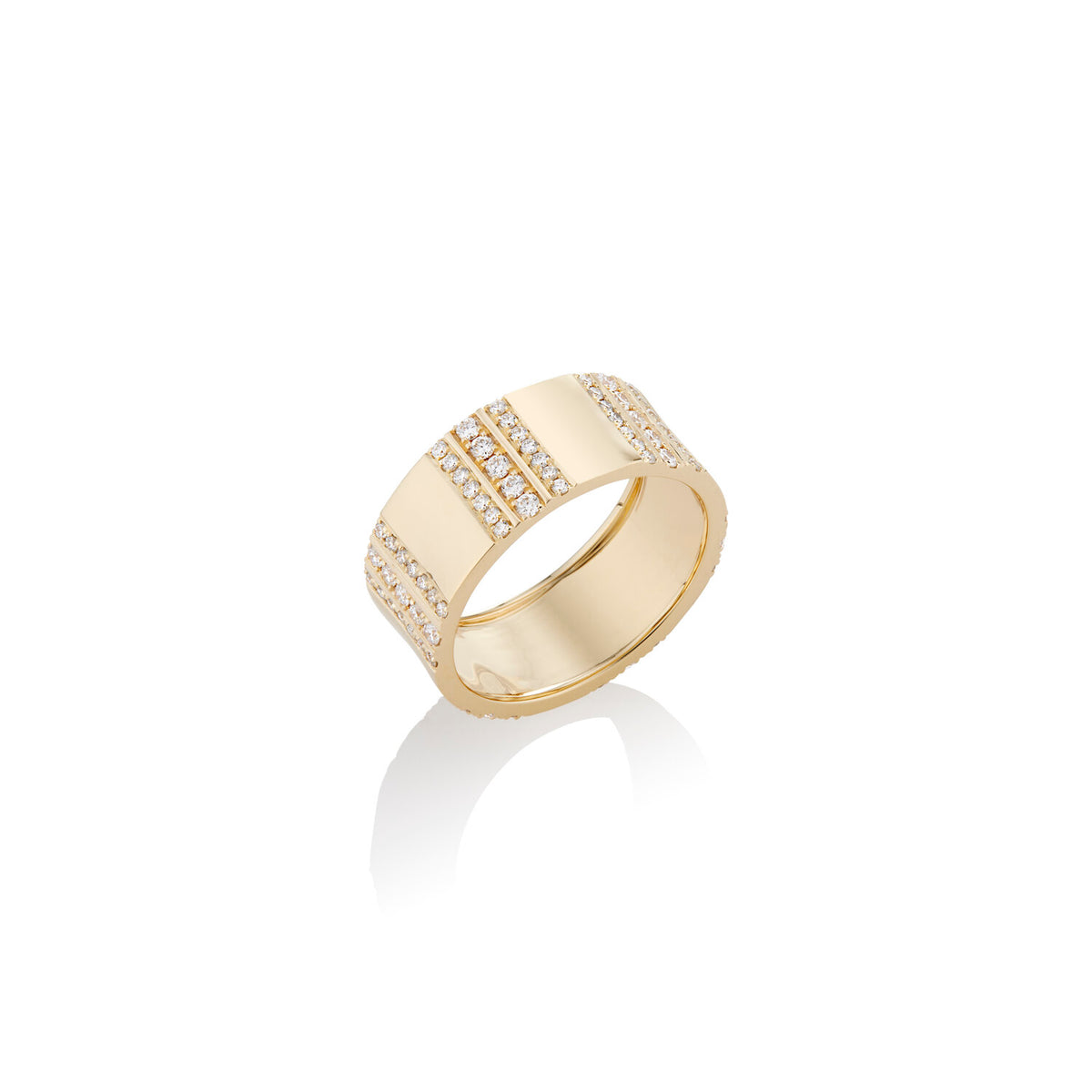 Pinstripe Strength Diamond Cigar Band Ring