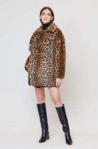 Sophia Reversible Caban Coat in Leopard