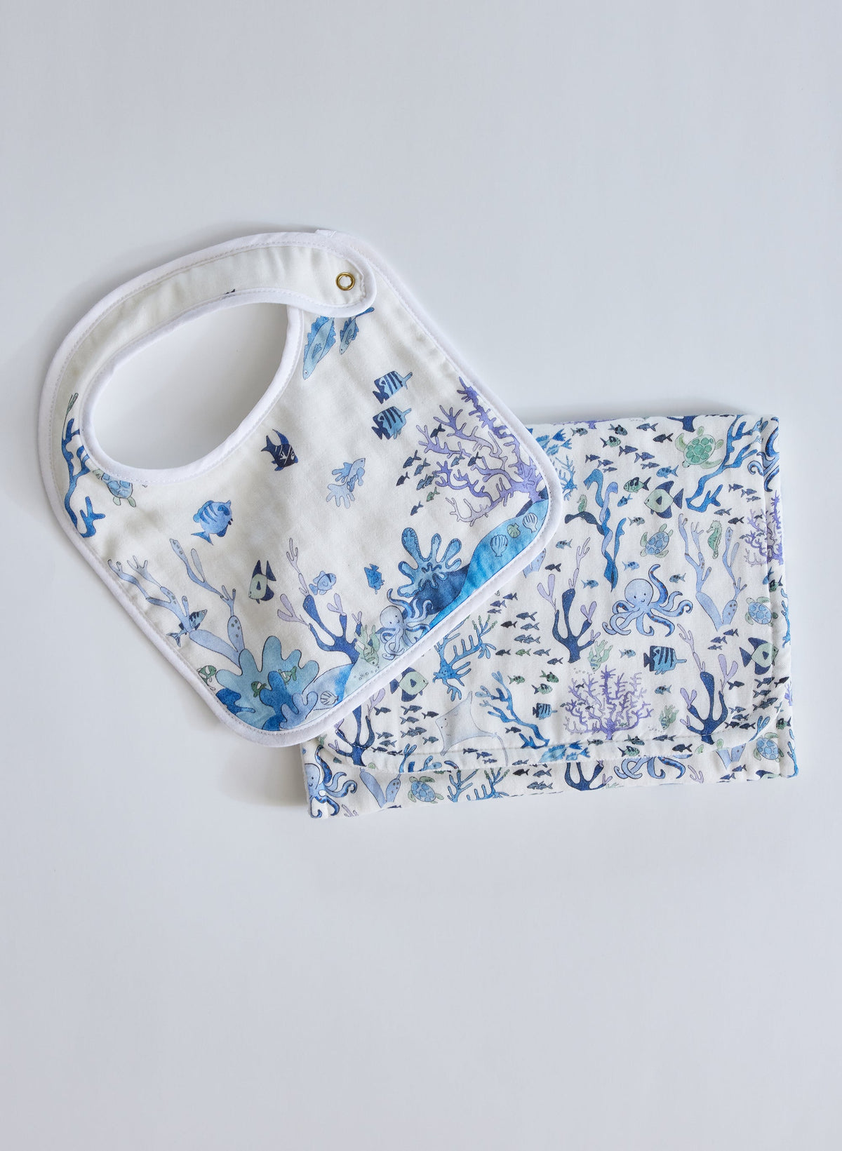 Under the Sea Bib and Burp Cloth Set