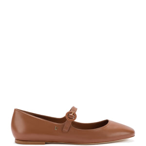 Blair Ballet Flat in Caramel Leather