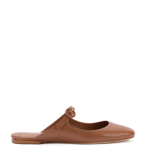 Blair Flat Mule in Caramel Leather