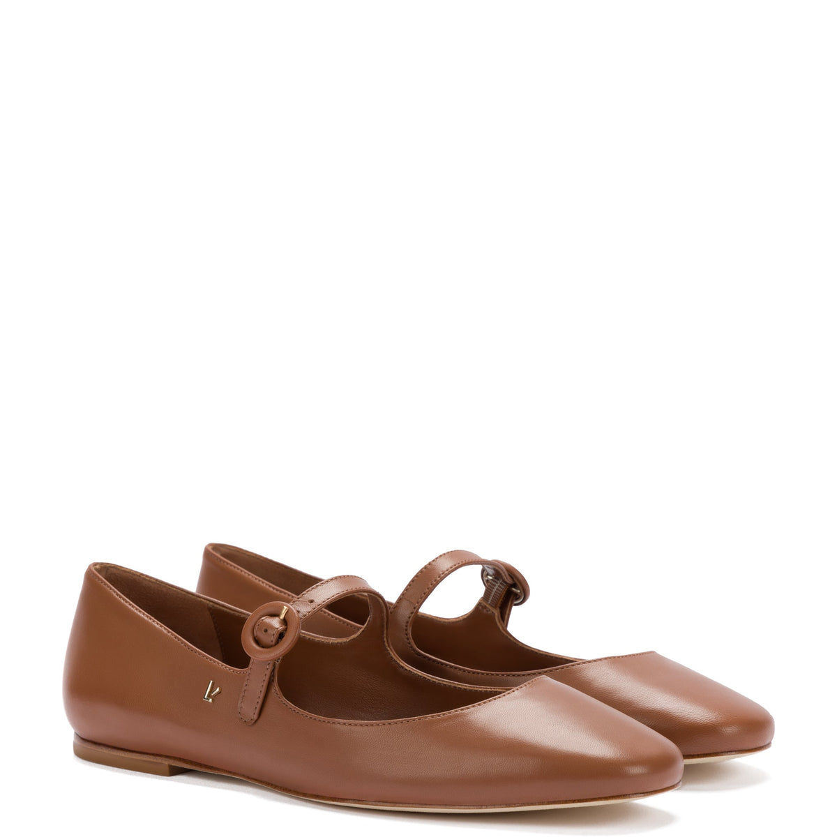 Blair Ballet Flat in Caramel Leather