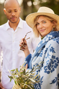 Bouquet Block Print Blanket