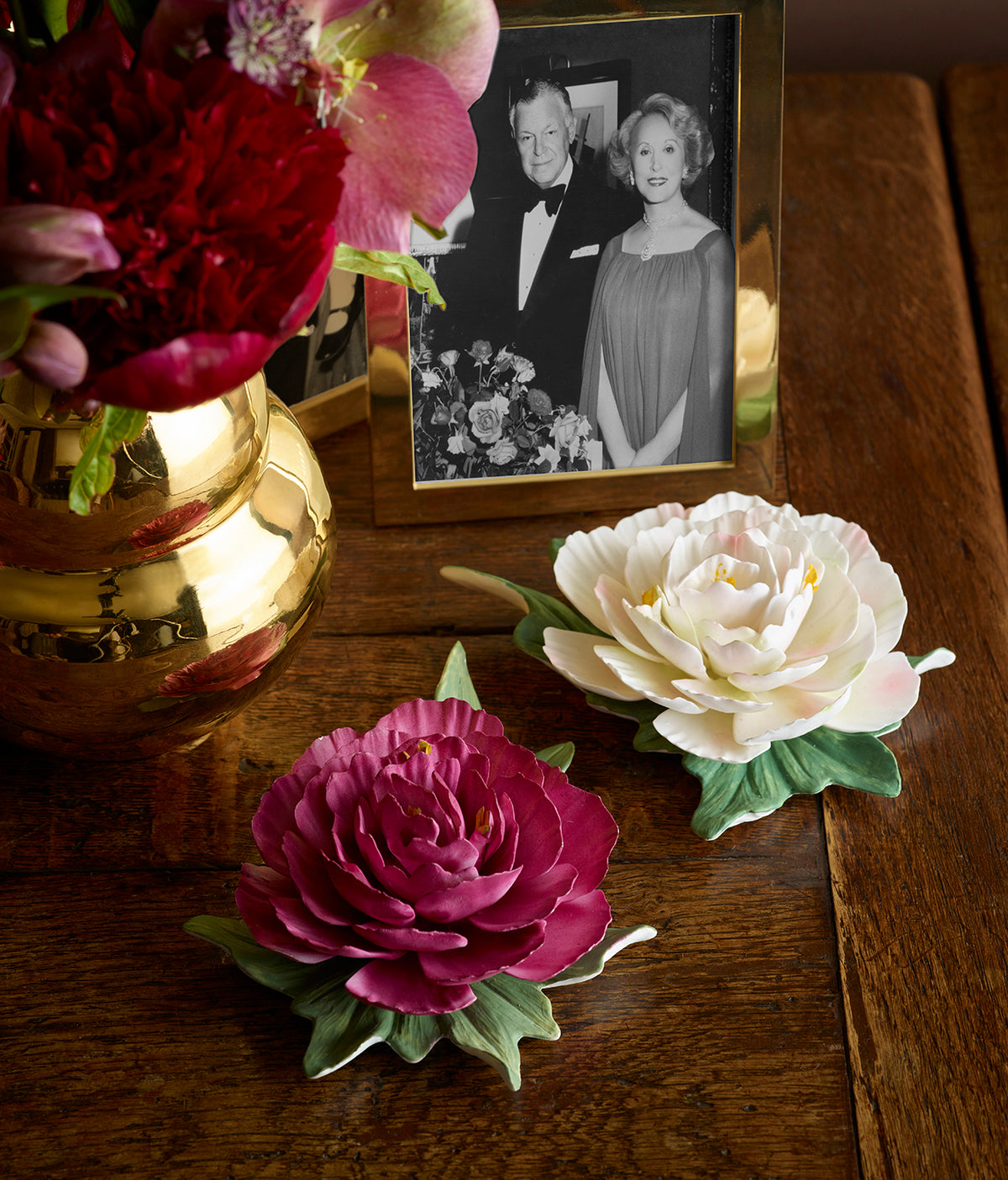 Aerin Bloom Porcelain Flower in Berry on Over The Moon