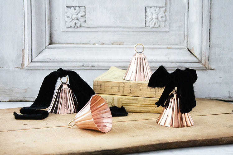 CMK Copper Bell Ornaments, Set of 4