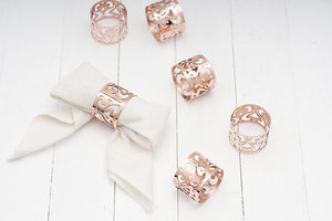 CMK Vintage Inspired Copper Napkin Rings, Set of 4