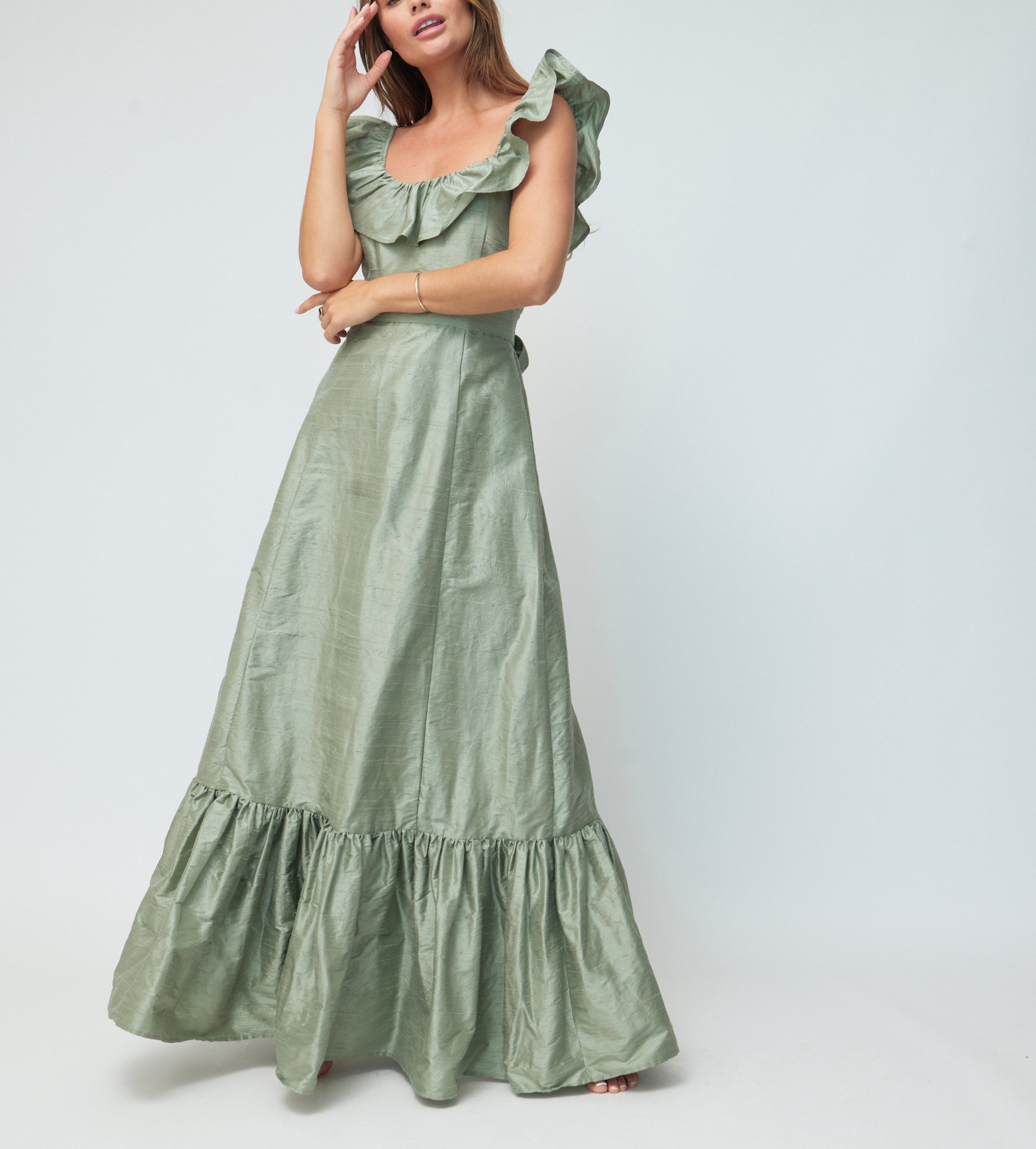 The Camille Dress in Sage