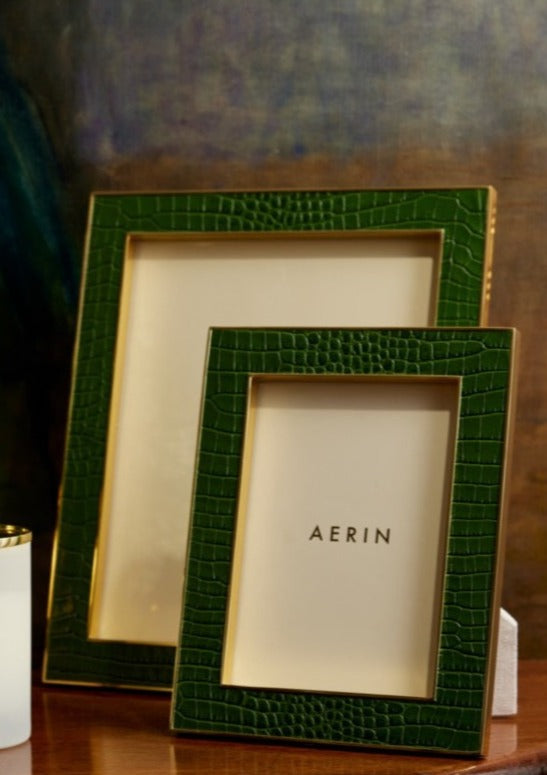 Classic Croc Leather Frame, Verde 4 X 6