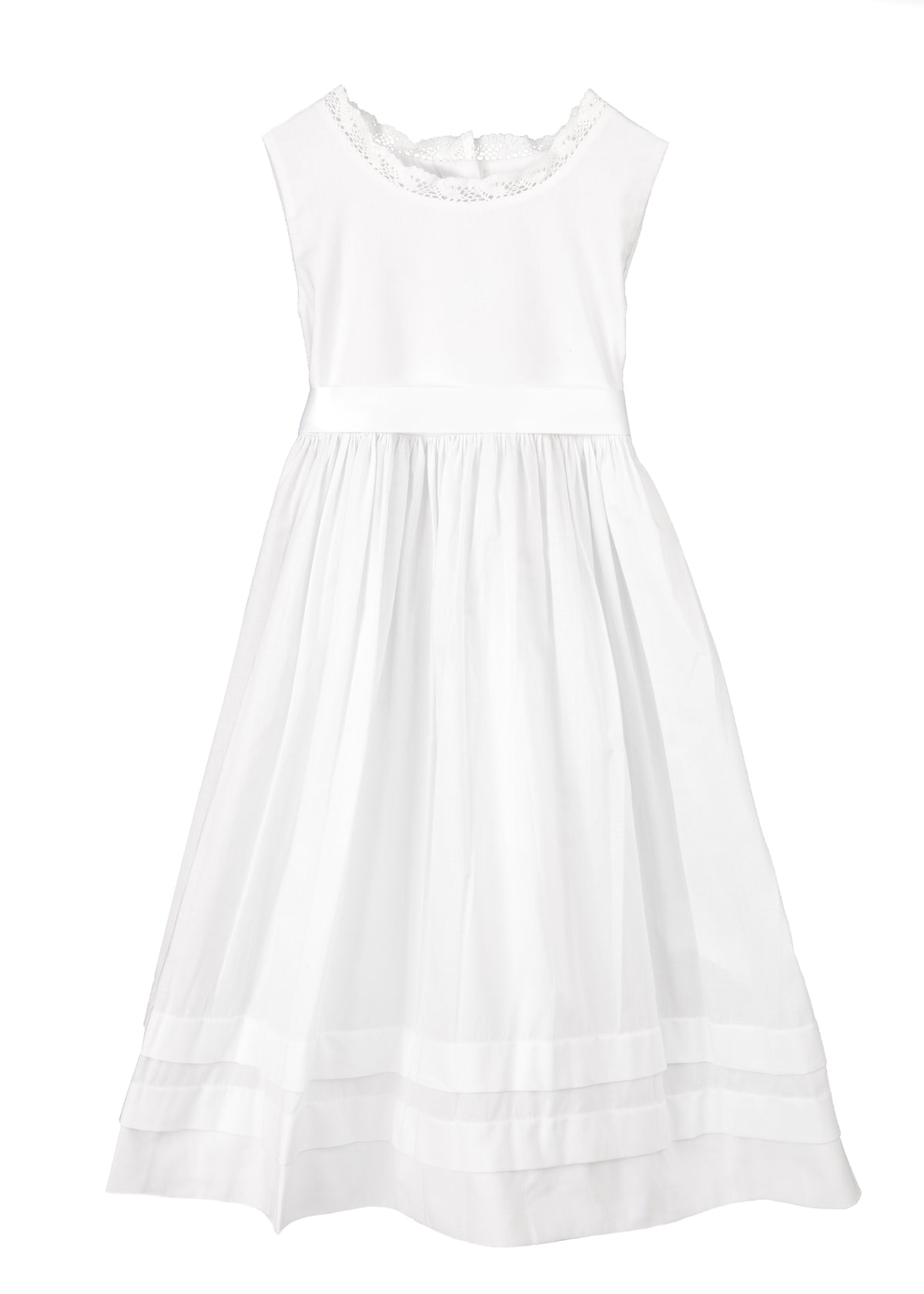 White Cotton Lace Slip Dress