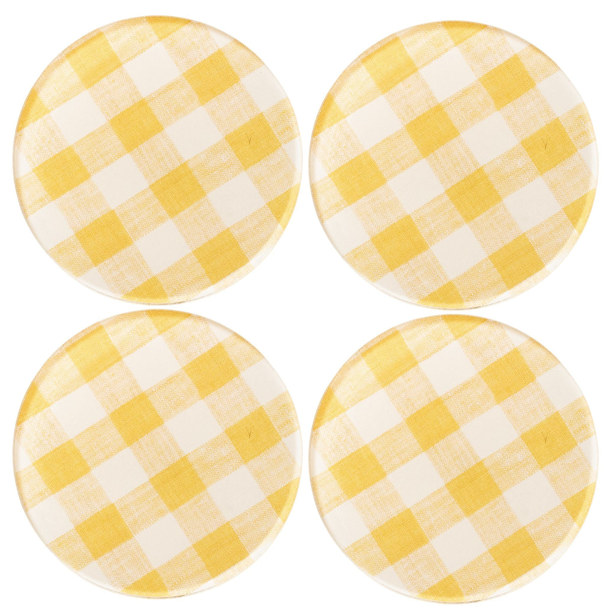 Wadsworth Goldenrod Gingham Coaster Set