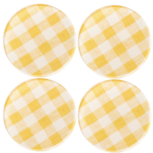 Wadsworth Goldenrod Gingham Coaster Set