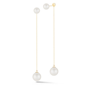 14K Gold Pearl Ball Drop Earring