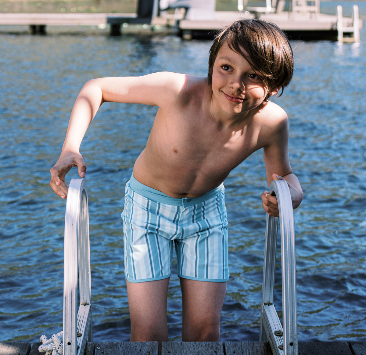 Boys Freshwater Stripe Boardshort