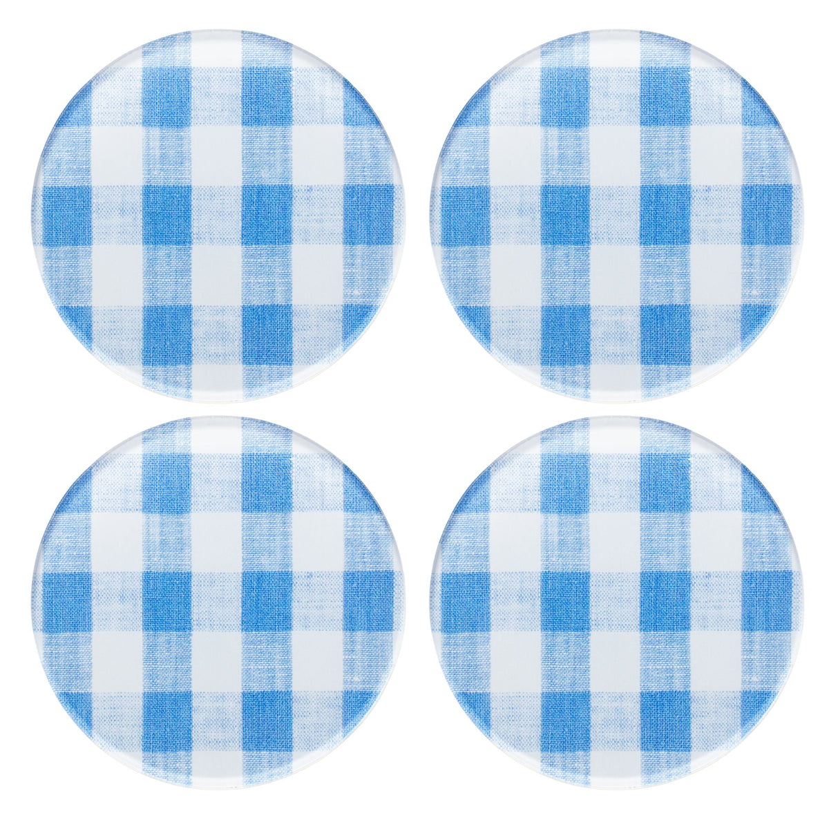 Mack Blue Gingham Coaster Set