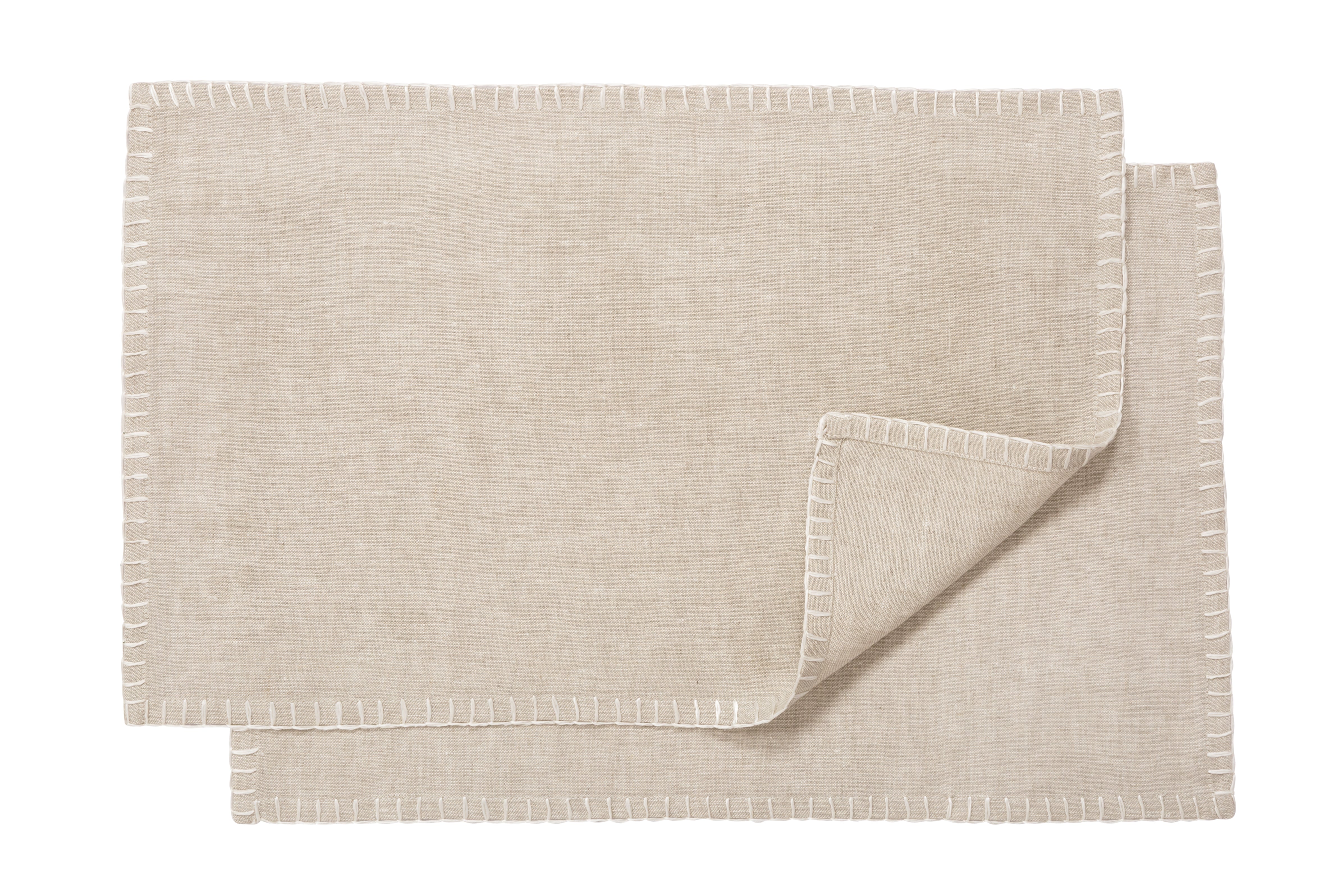 Stiching Oatmeal Placemats