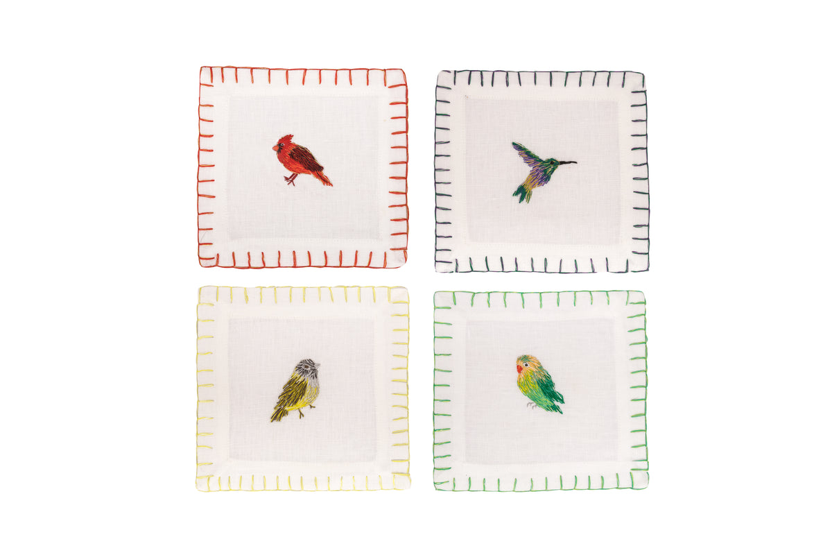 Parakeet Cocktail Napkin, Set of 4