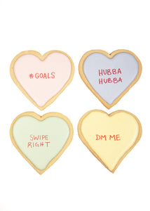 Conversation Heart Sugar Cookies, Set of 12