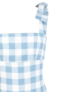 La Palma Dress in Blue Gingham