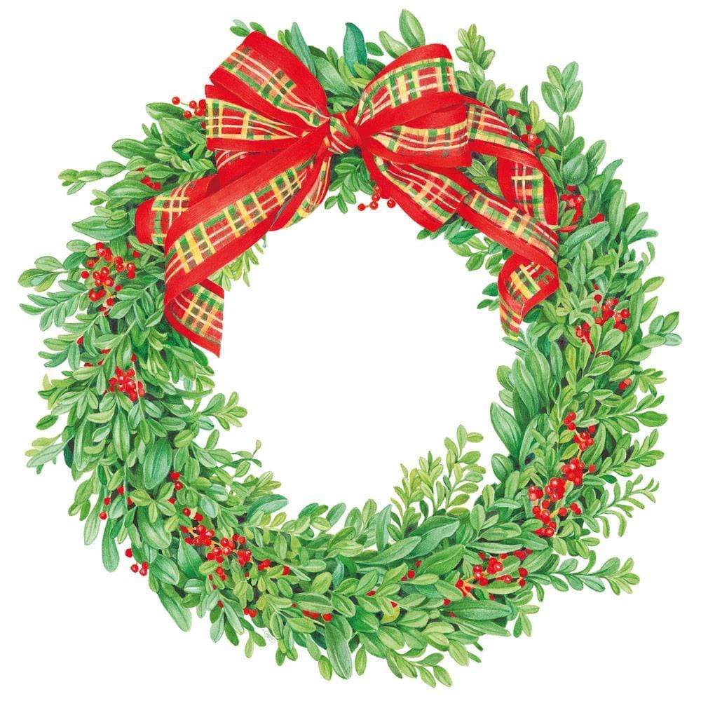 Boxwood and Berries Wreath Die-Cut Placemat