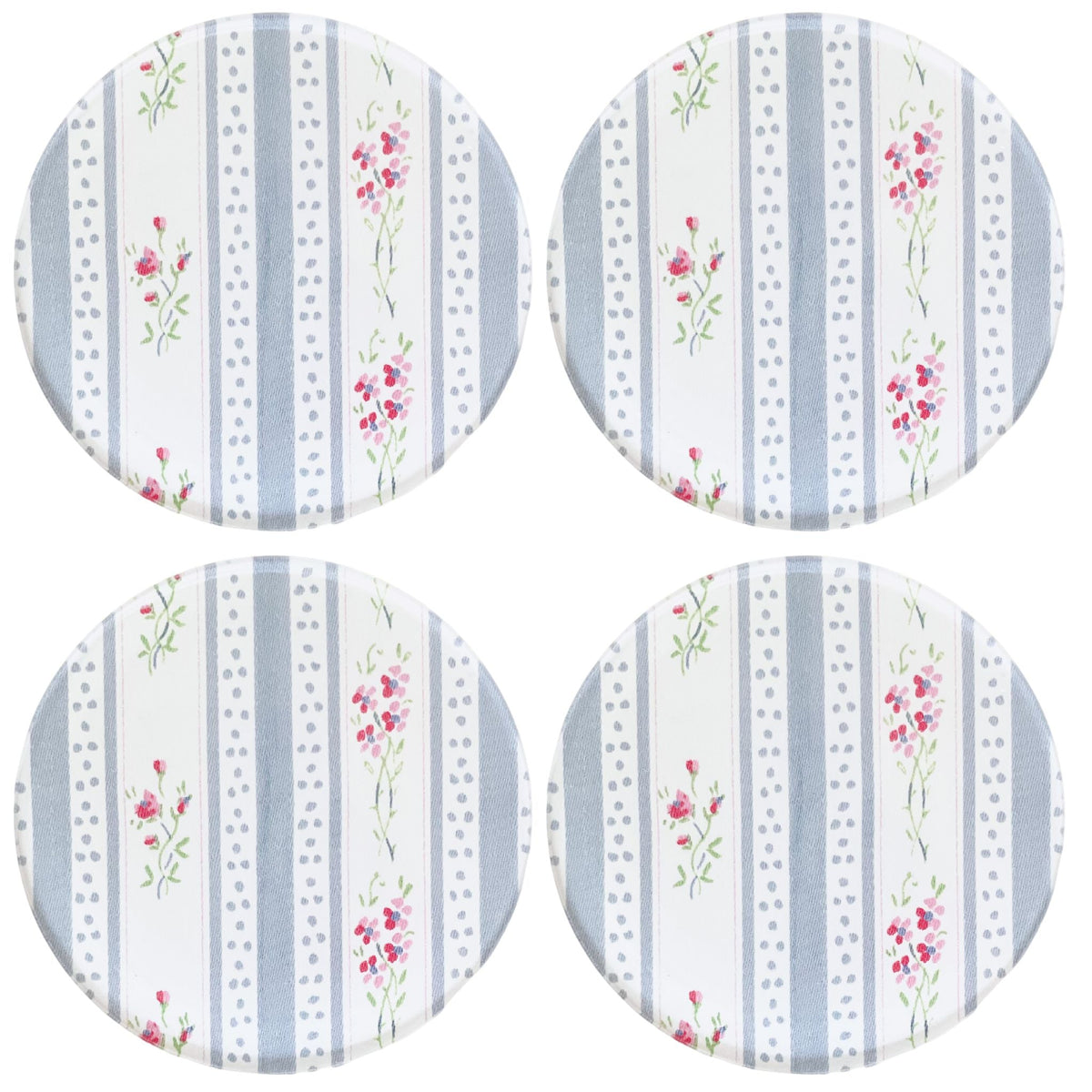 James Vintage Floral Stripe Coaster Set