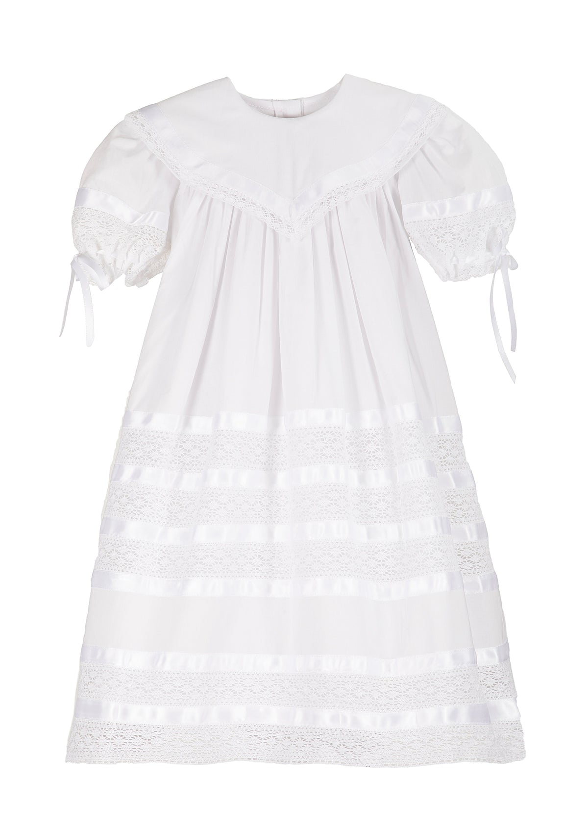 Savannah Lace Flower Girl Dress in White