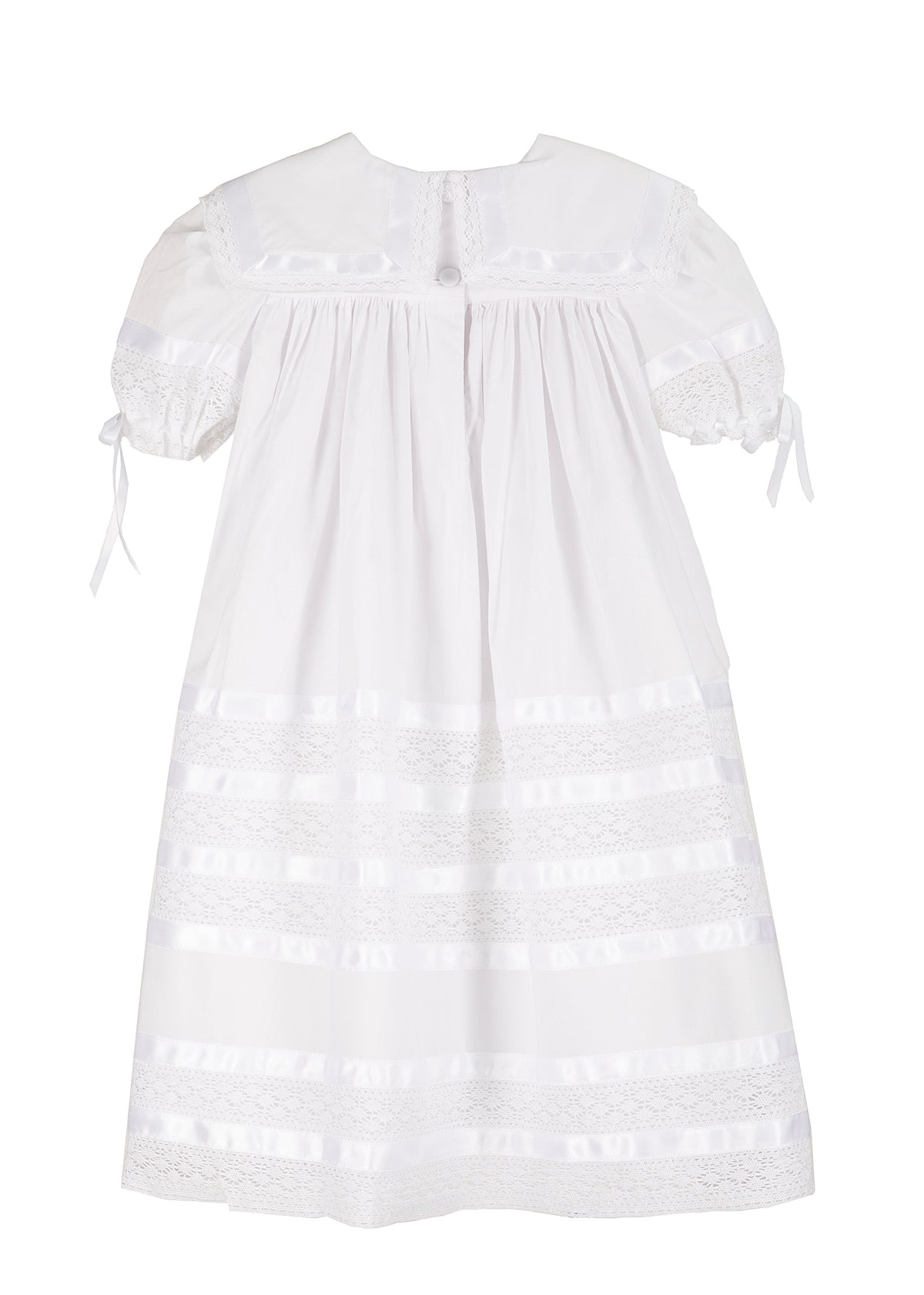 Savannah Lace Flower Girl Dress in White