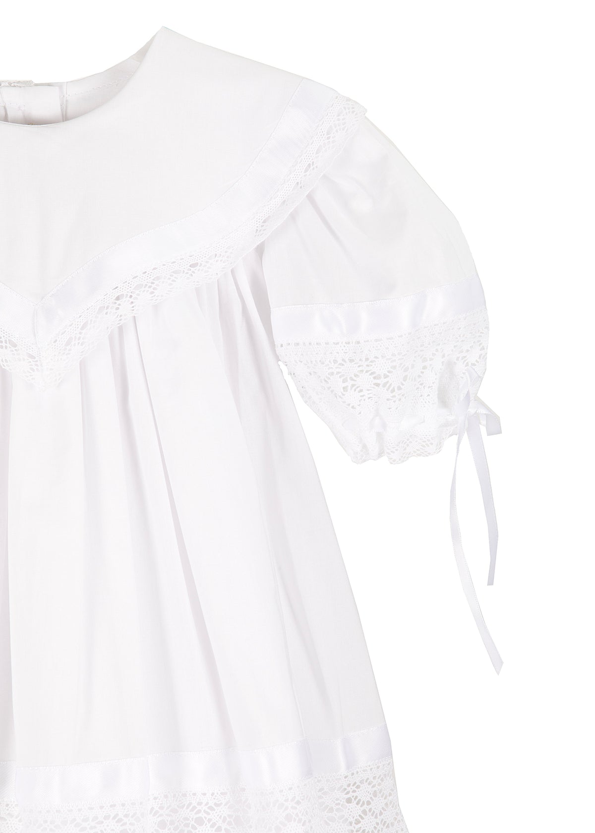 Savannah Lace Flower Girl Dress in White