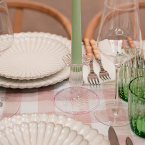 Blush Pink Gingham Tablecloth