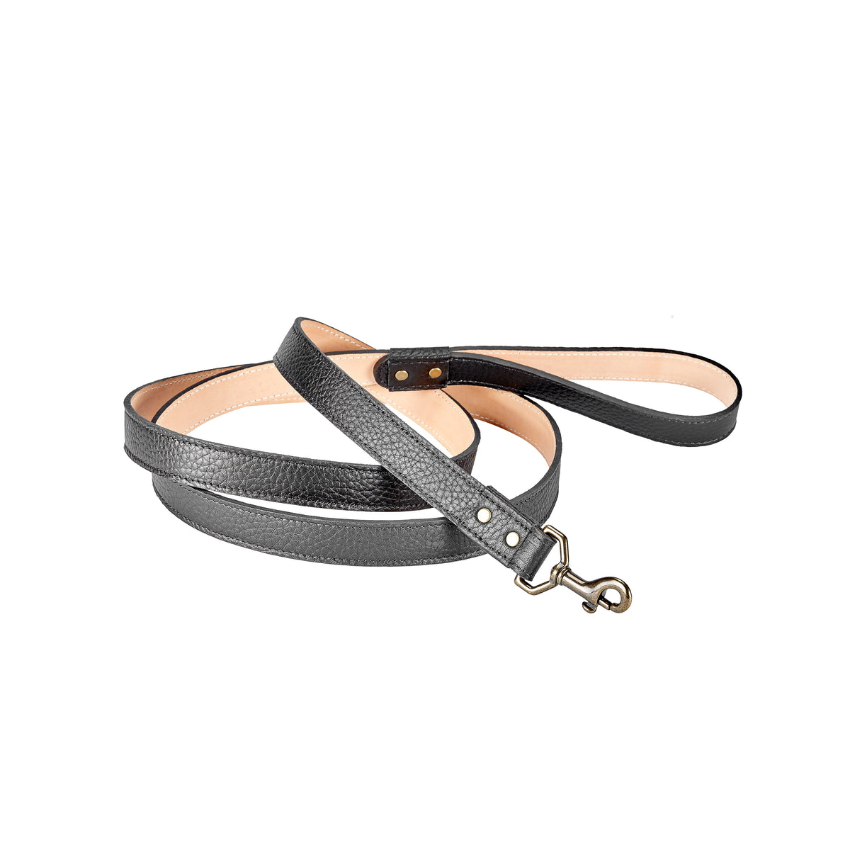 Pebble Grain Leather Dog Leash