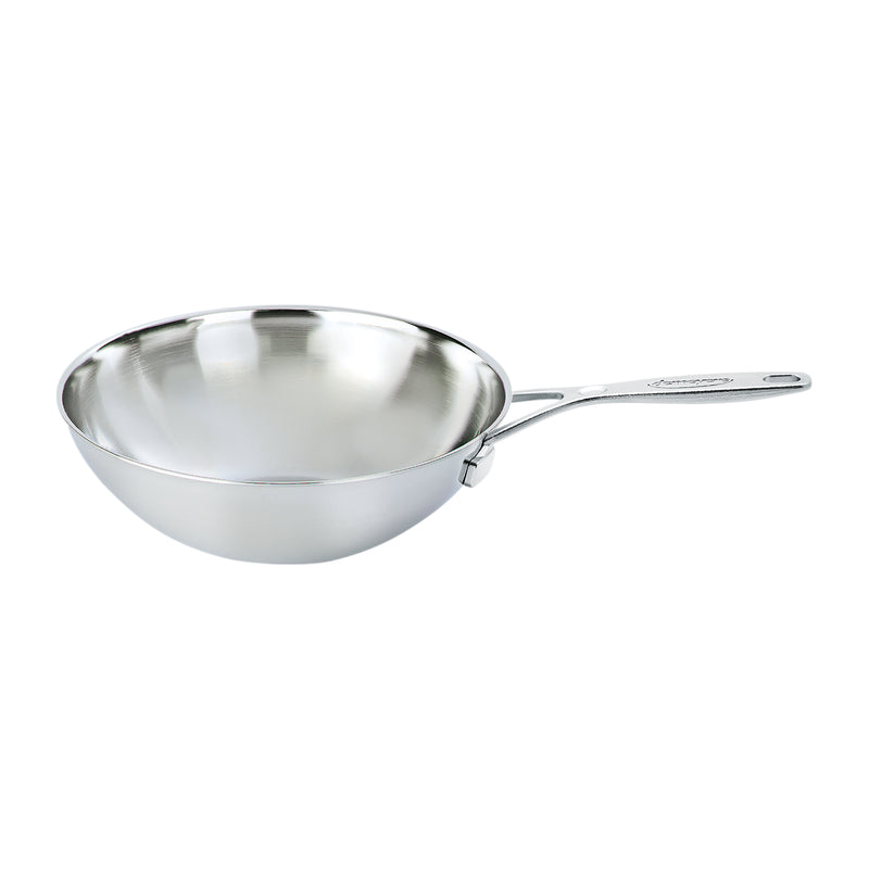 Demeyere Industry 5-Ply 5 Qt Stainless Steel Flat Bottom Wok