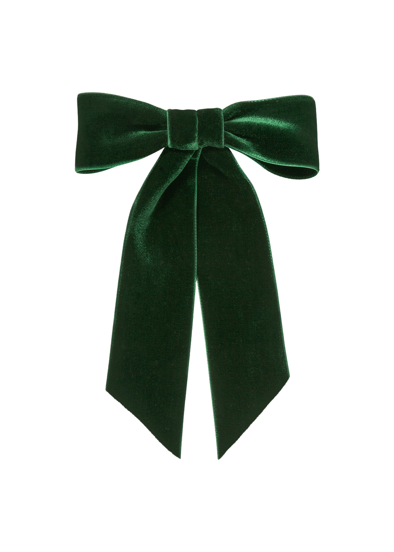 Wide Velvet Bow Barrette