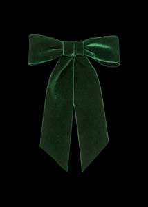 Wide Velvet Bow Barrette