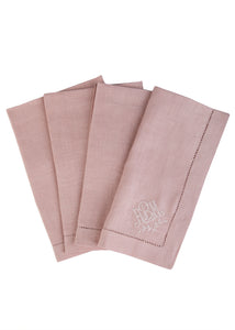 Monogram Dinner Napkin In Blush, Set of 4