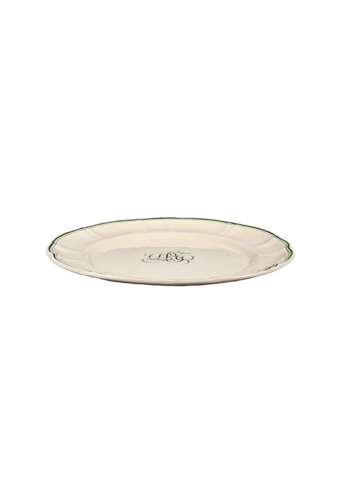 Bespoke Milano Plate with Central Simple Monogram, Set of 12