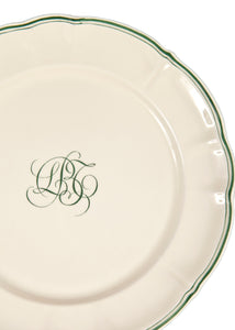 Bespoke Milano Plate with Central Simple Monogram, Set of 12