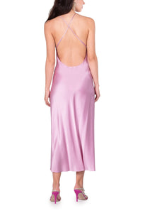 Midi Slip Dress with Open Back