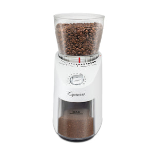 Infinity Plus Conical Burr Coffee Grinder in White