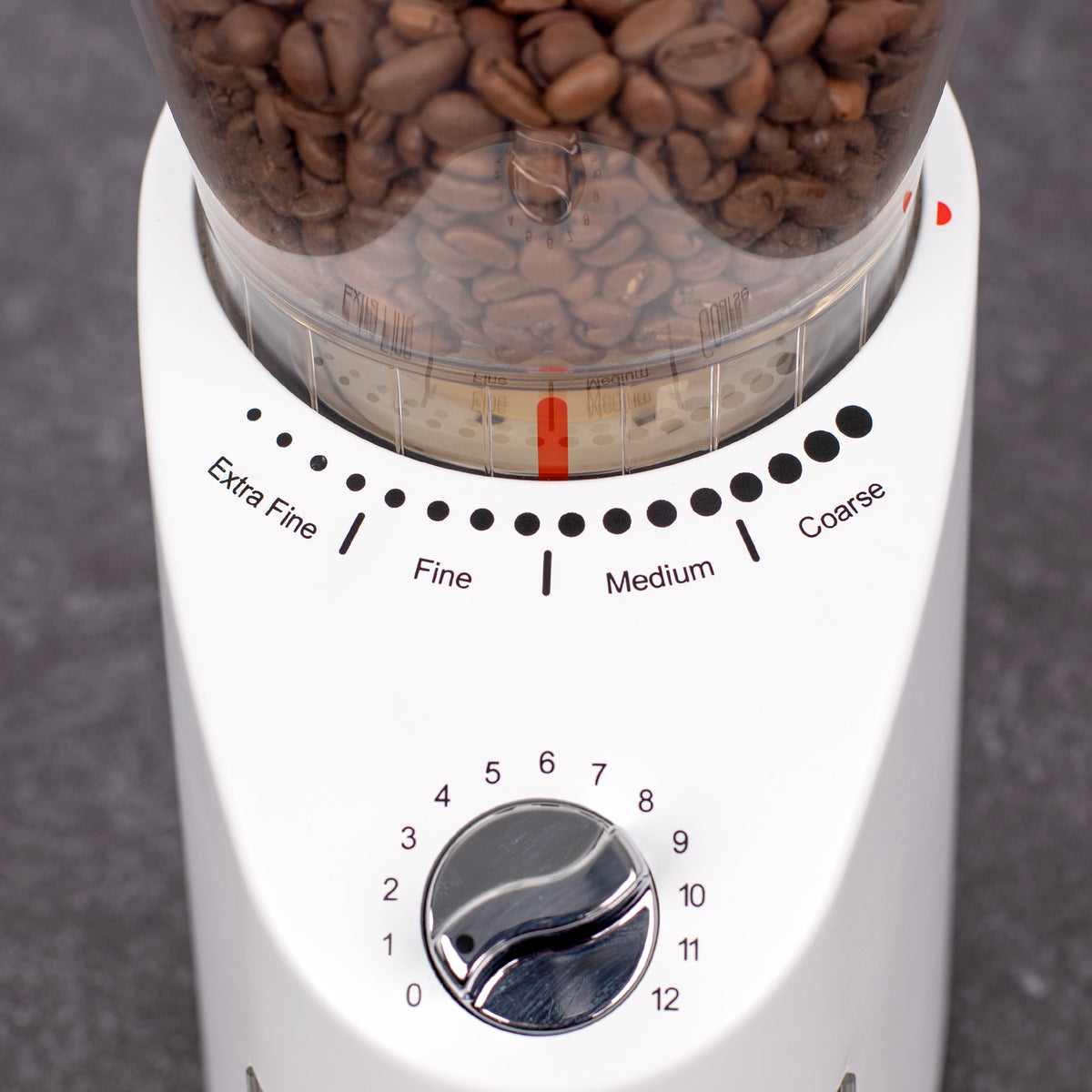 Infinity Plus Conical Burr Coffee Grinder in White