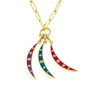 Enamel Crescent Charm