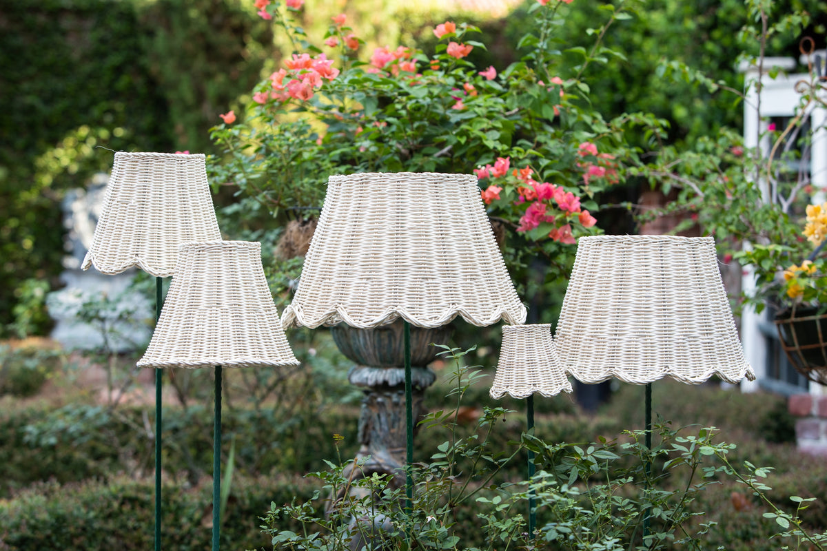 Scalloped Lampshade in Rattan