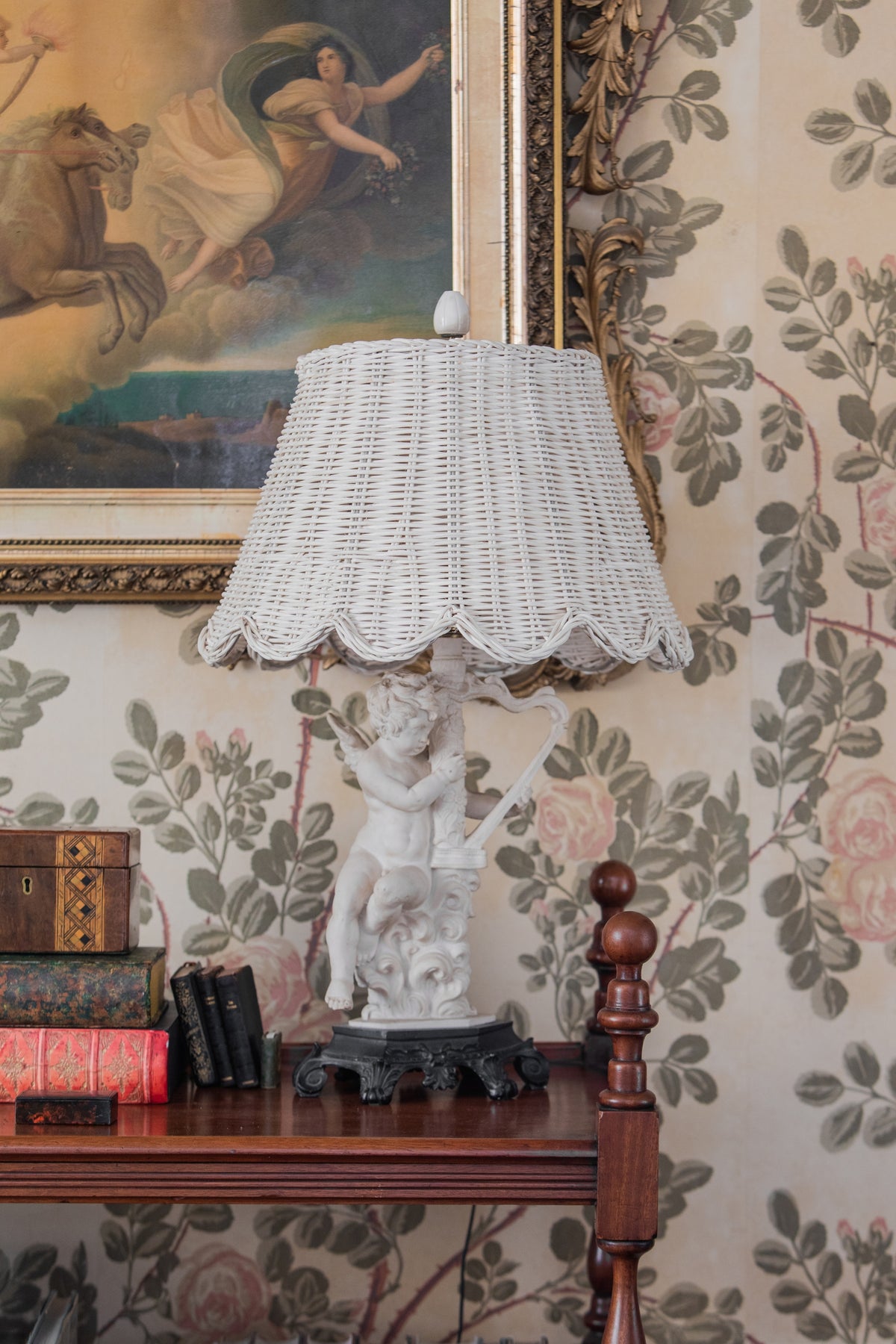 Scalloped Lampshade in Rattan