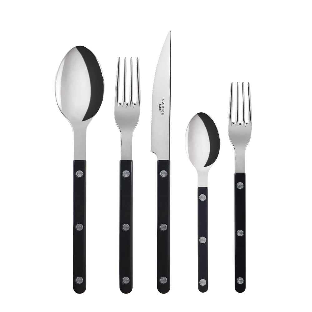 Bistrot Place Setting in Black, Set of 5