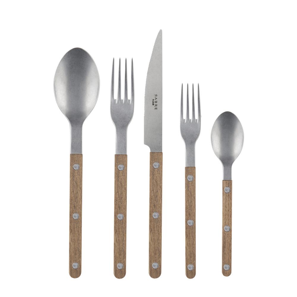 Bistrot Place Setting in Teak, Set of 5